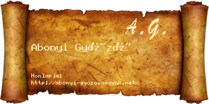 Abonyi Győző névjegykártya
